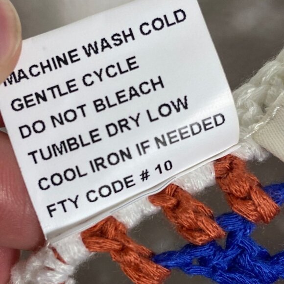 Bohemian Crochet‎ Fringe Top Hippie Chic Granny Square Size Small Patchwork Boho - Picture 5 of 9